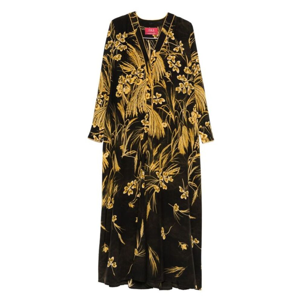 For Restless Sleepers Women Silk Blend Printed Maxi Dress